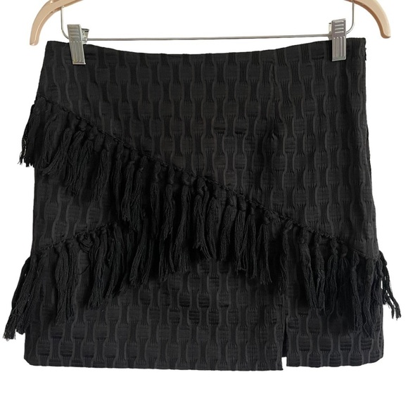 NWT WAYF Black Tassel Fringe Mini Skirt, Size M - Picture 3 of 7